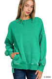 Hi-Low Zenana Acid Wash Sweatshirt REG
