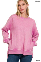 Hi-Low Zenana Acid Wash Sweatshirt REG