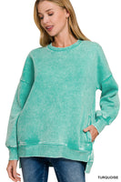 Hi-Low Zenana Acid Wash Sweatshirt REG