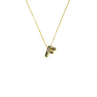 Initial Balloon Bubble 18K Gold Necklace: Gold Filled