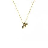 Initial Balloon Bubble 18K Gold Necklace: Gold Filled