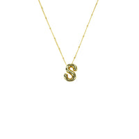 Initial Balloon Bubble 18K Gold Necklace: Gold Filled