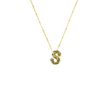 Initial Balloon Bubble 18K Gold Necklace: Gold Filled