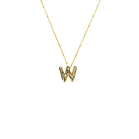 Initial Balloon Bubble 18K Gold Necklace: Gold Filled