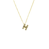 Initial Balloon Bubble 18K Gold Necklace: Gold Filled