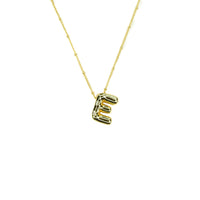Initial Balloon Bubble 18K Gold Necklace: Gold Filled