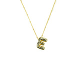 Initial Balloon Bubble 18K Gold Necklace: Gold Filled