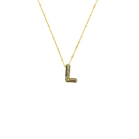 Initial Balloon Bubble 18K Gold Necklace: Gold Filled