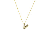 Initial Balloon Bubble 18K Gold Necklace: Gold Filled