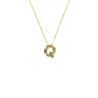 Initial Balloon Bubble 18K Gold Necklace: Gold Filled