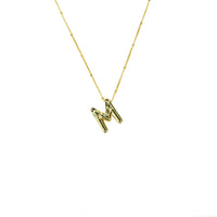 Initial Balloon Bubble 18K Gold Necklace: Gold Filled