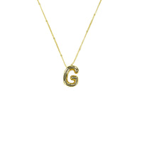 Initial Balloon Bubble 18K Gold Necklace: Gold Filled