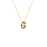 Initial Balloon Bubble 18K Gold Necklace: Gold Filled