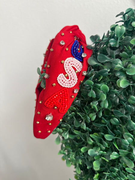 Red USA Headband