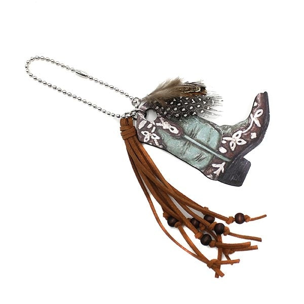 Turquoise Cowboy Boot Car Charm