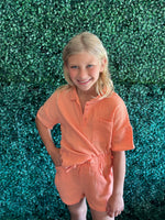 Girls Textured Coral Shirt