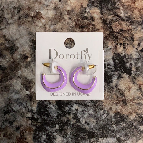 Dorothy Purple Enamel Hoops