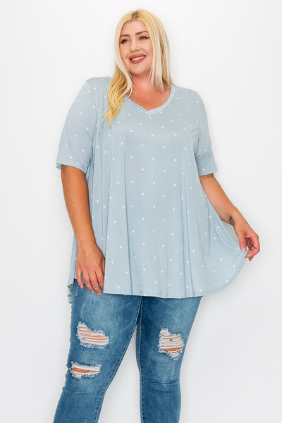 Dakota Blue Dot Tunic Top